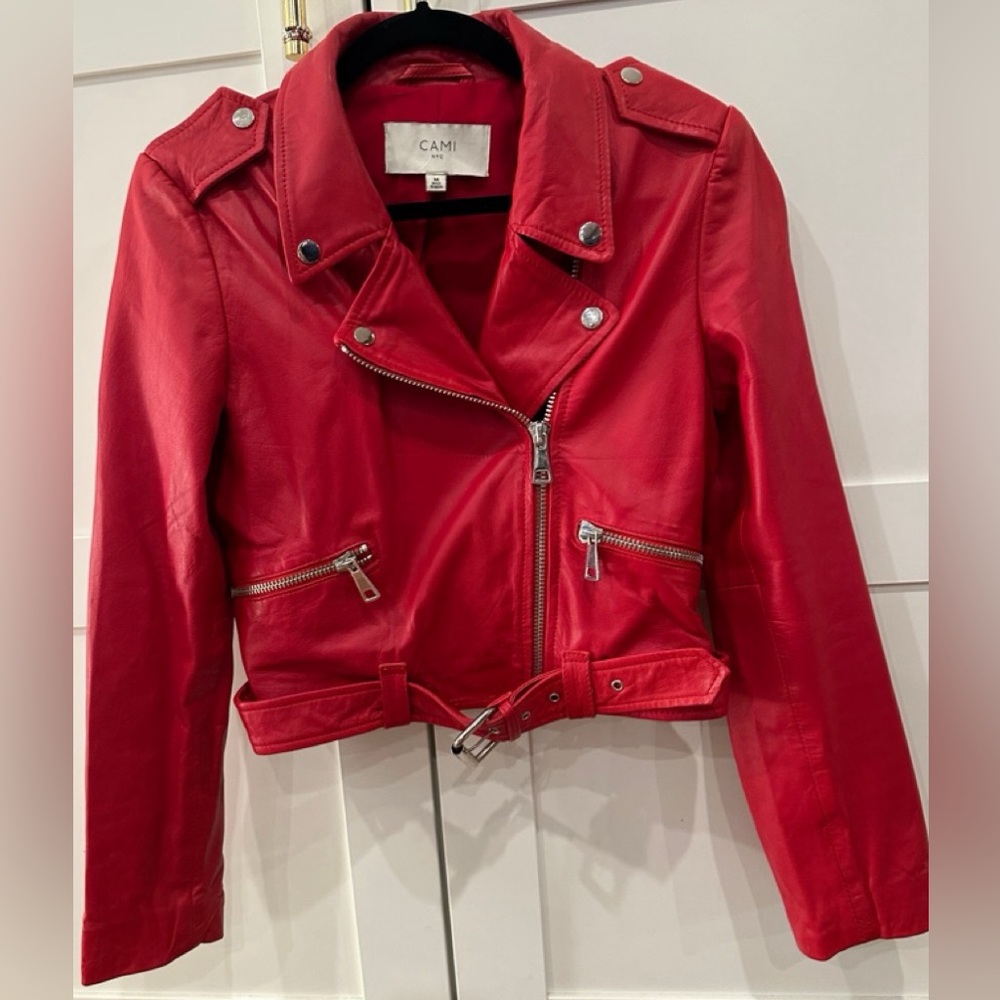 KALI GENUINE LEATHER JACKET SCARLET